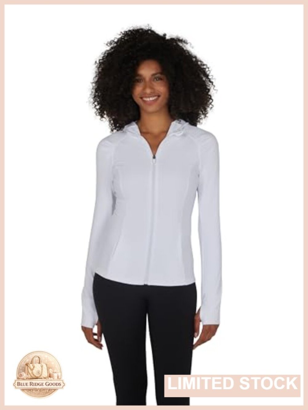 Lightweight Full-Zip Hooded Running Yoga Jacket with Pockets